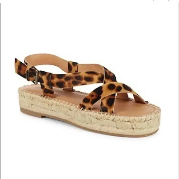 Madewell Malia Leopard Espadrille Platform Sandals size 8 - Picture 2 of 13